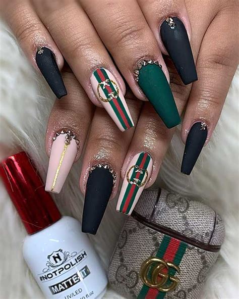 gucci nails long|Gucci nails images.